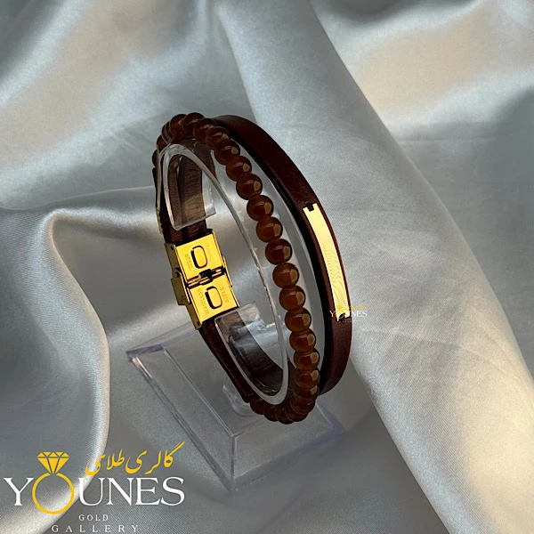 دستبند چرم زنانه طلا لیزری L221